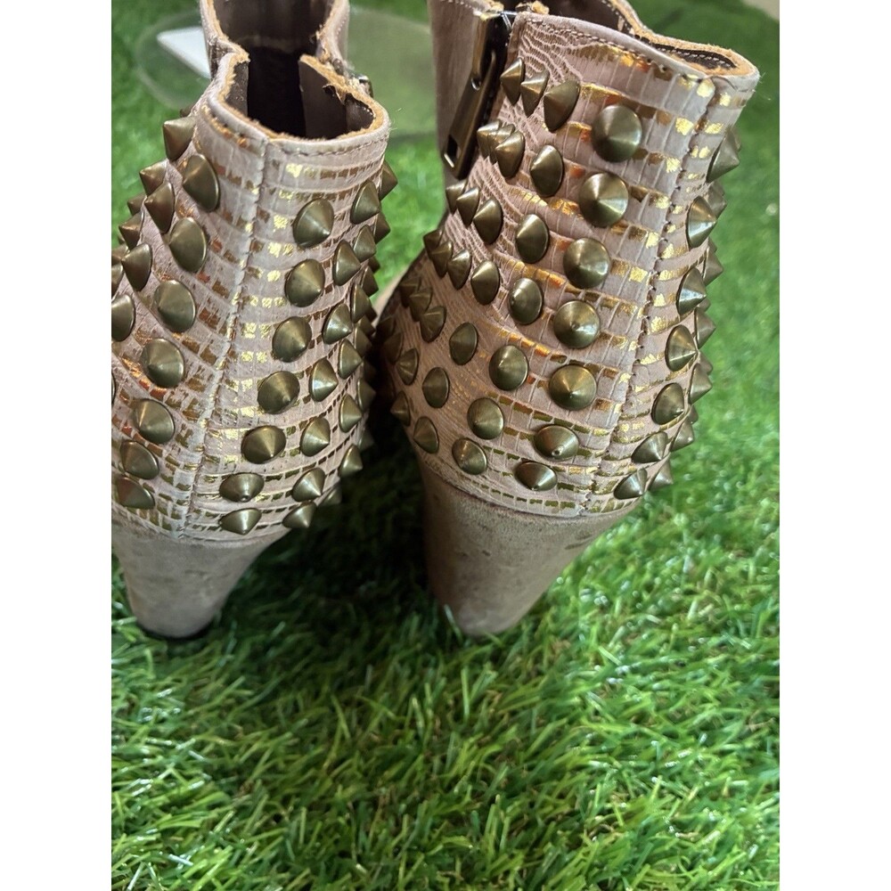 Jessica Simpson Studded Ankle Booties Brown Leather Women’s Size 7.5 - Picture 4 of 7